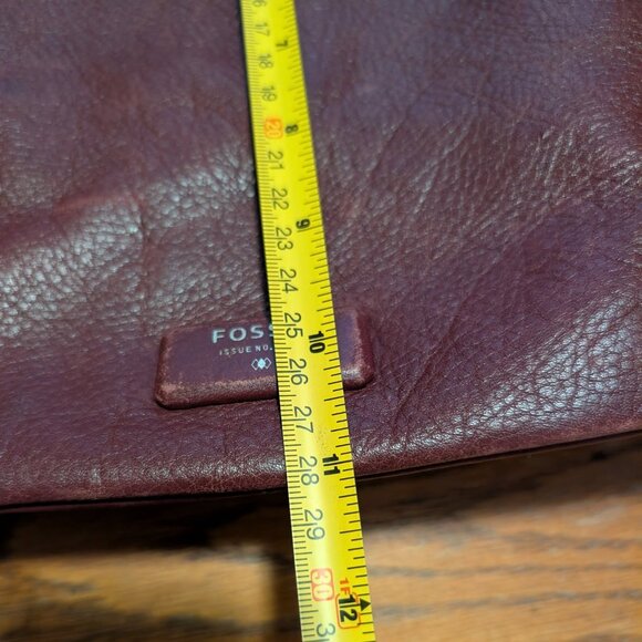 Fossil Purse Emerson Satchel Burgundy Leather Tote Hand Bag Lots of Compartments - Picture 9 of 10